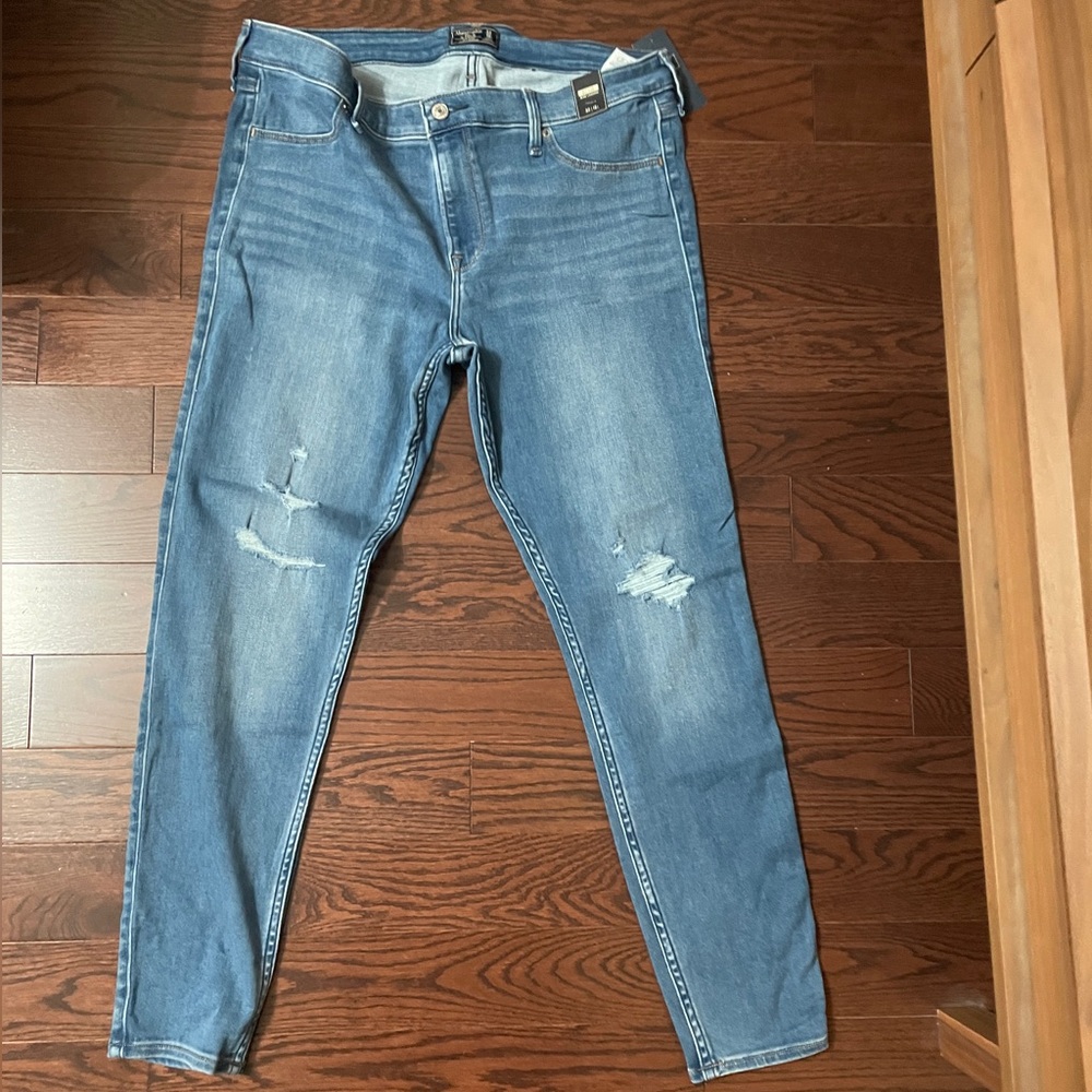 Abercrombie & Fitch Distressed Blue Skinny Jeans
